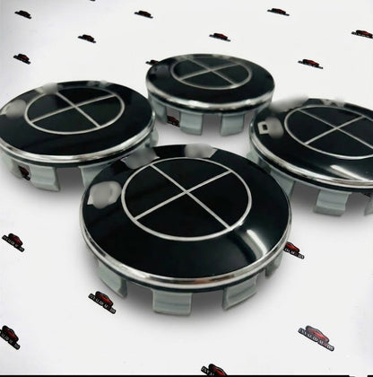 BMW Black Wheel Center Caps – Premium Set of 4 | Stylish Replacement Hub Caps for BMW Rims
