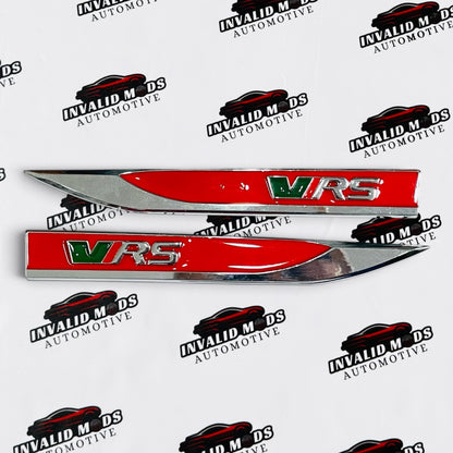 Skoda VRS Side Fender Emblems | Premium Metallic Finish | Set of 2