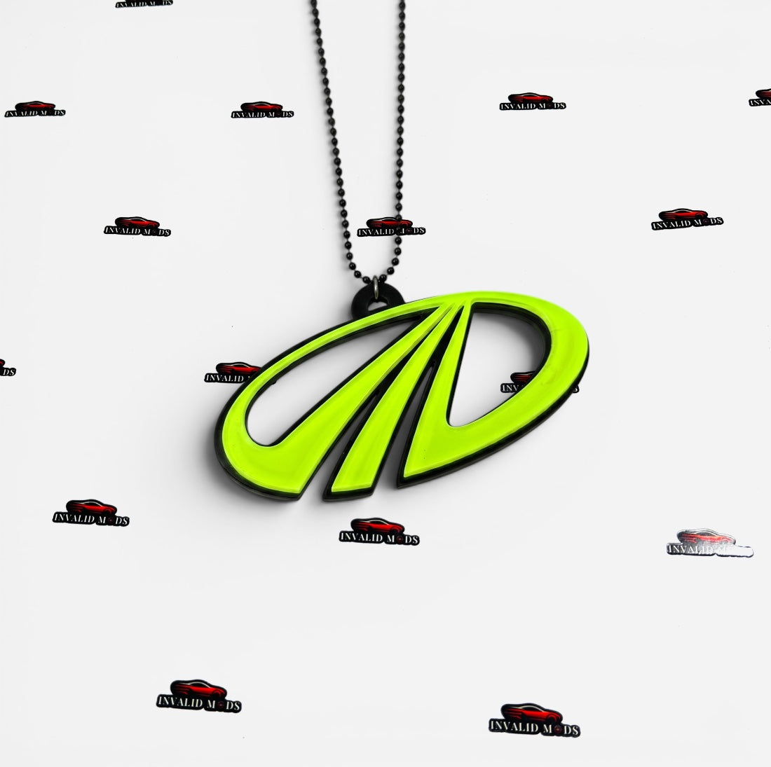 "Fluorescent Green Car Mirror Hanging – Stylish Interior Car Accessory for Modern Vehicles"