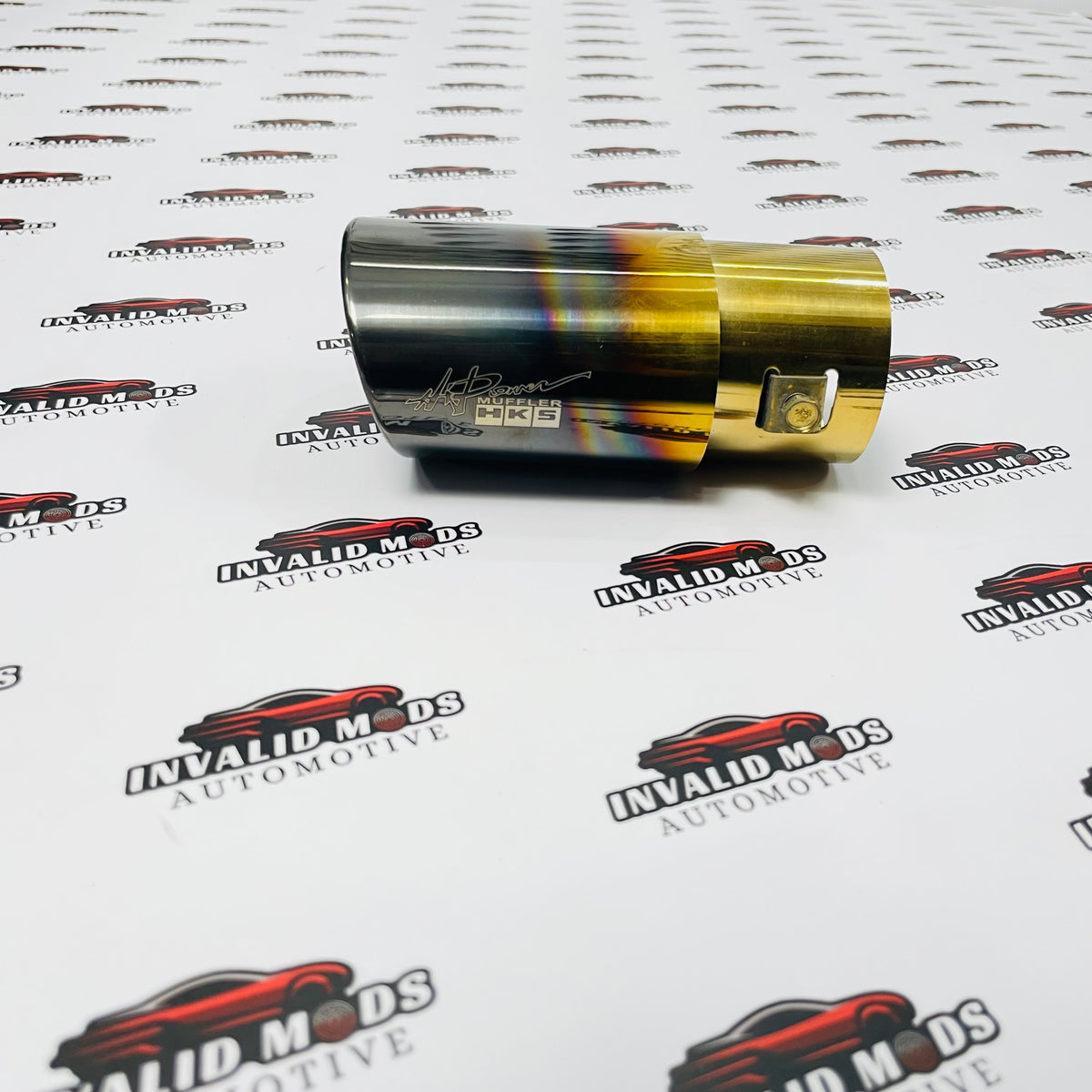 HKS Single Exhaust Tip | Universal Stainless Steel Performance Exhaust Tip | Burnt, Neo Chrome & Rainbow Finish