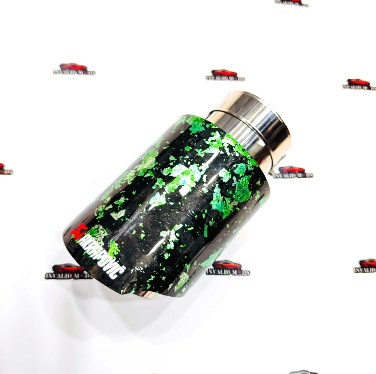 Akrapovic-Style Green Forged Carbon Single Exhaust Tip – Universal Fit