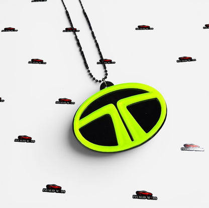 "Fluorescent Green Car Mirror Hanging – Stylish Interior Car Accessory for Modern Vehicles"