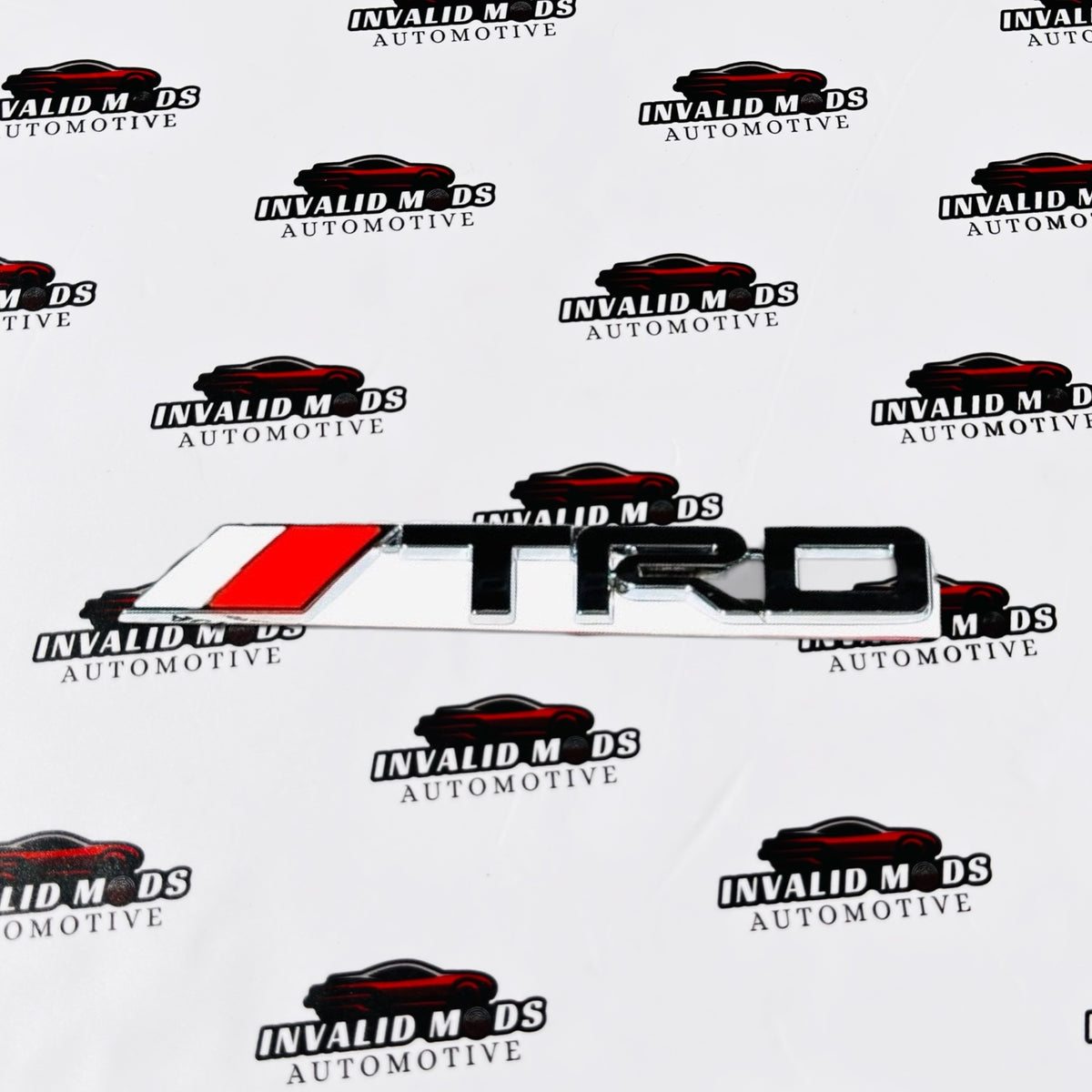 Toyota TRD Metal Emblem Sticker | Premium Silver & Red Performance Badge