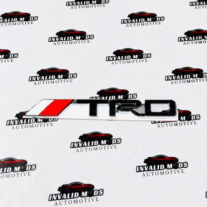 Toyota TRD Metal Emblem Sticker | Premium Silver & Red Performance Badge