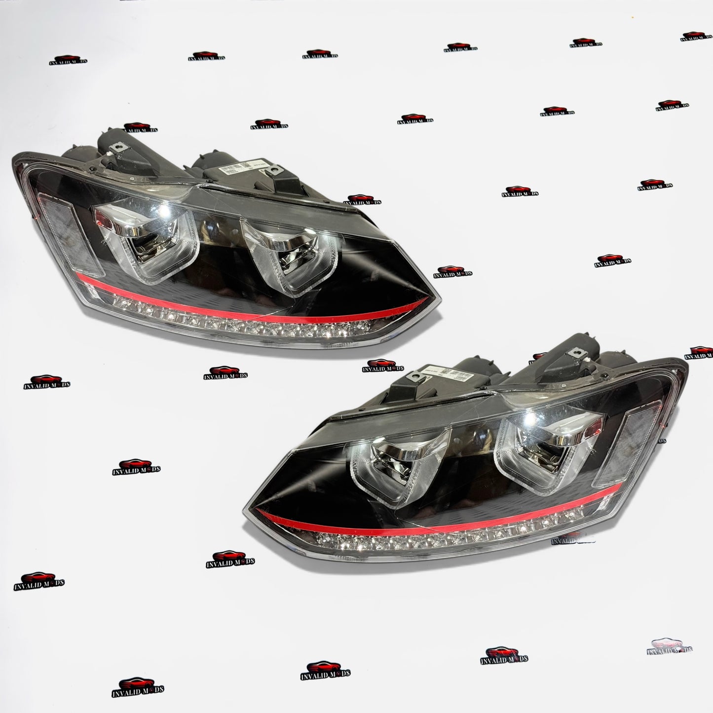 Volkswagen Polo UU Style Red Line Projector Headlights – Aftermarket LED Headlamp Upgrade