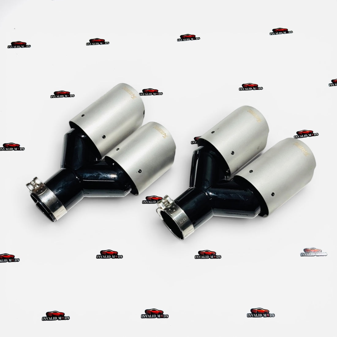 Akrapovic Dual Exhaust Tip | Premium Heavy-Duty Matte Silver Finish | Universal Stainless Steel Exhaust Tip (Sold Individually)