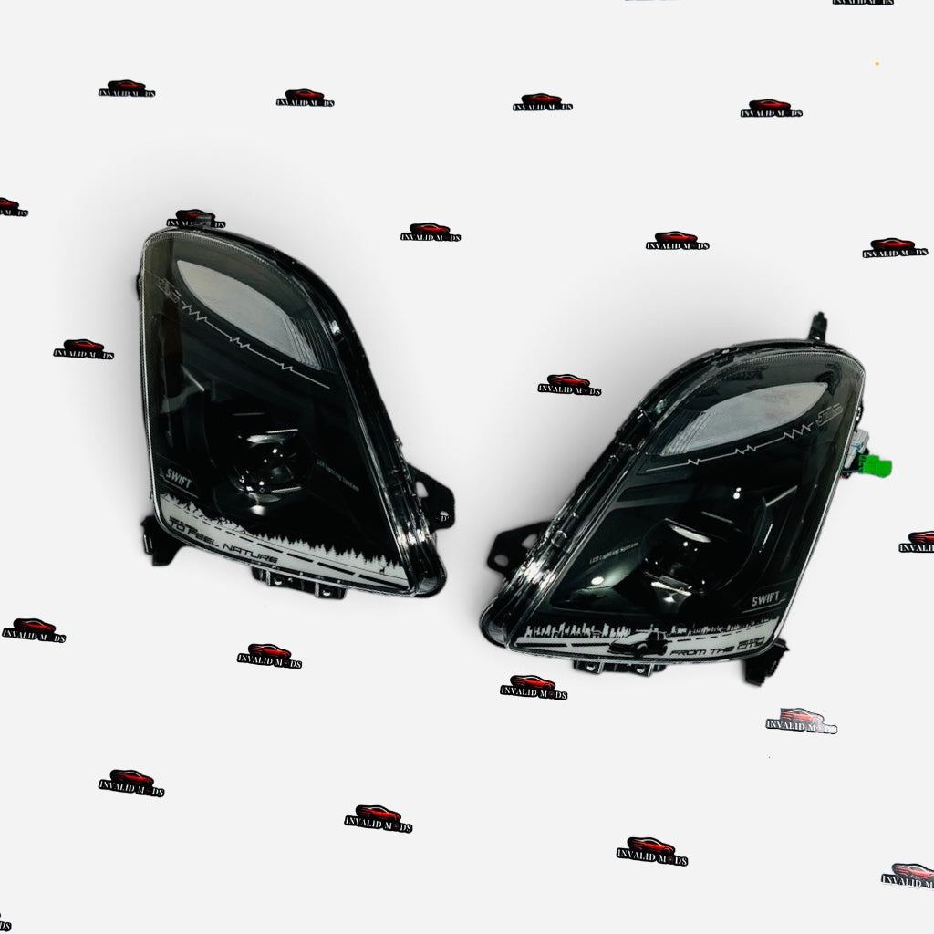 Suzuki Swift Type 1 JDM Power Style LED Headlights | Sequential DRL | Premium Aftermarket Headlamp Upgrade