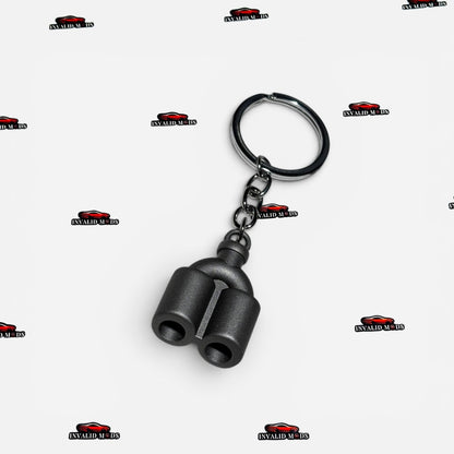Exhaust Tip Keychain | Premium Metal Car Exhaust Keyring | Universal Automotive Keychain