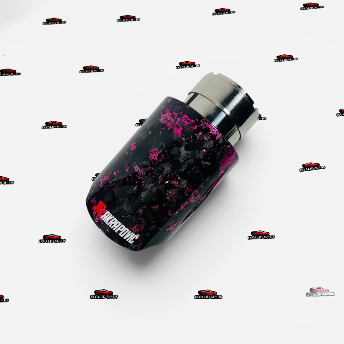 Akrapovic Single Exhaust Tip | Pink Forged Carbon Finish | Universal Stainless Steel Performance Exhaust Tip