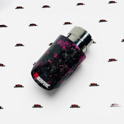 Akrapovic Single Exhaust Tip | Pink Forged Carbon Finish | Universal Stainless Steel Performance Exhaust Tip