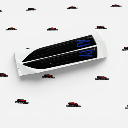 VW R Logo Fender Emblems Long Design | OEM-Style Side Badges for Volkswagen