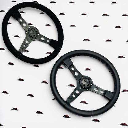MOMO PROTOTIPO Black Edition Flat Steering Wheel | JDM Style Steering Wheel(Leather / Alcantara)