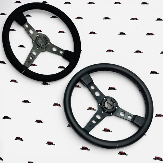 MOMO PROTOTIPO Black Edition Flat Steering Wheel | JDM Style Steering Wheel(Leather / Alcantara)
