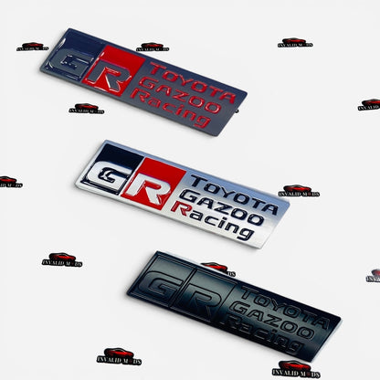 GR Steering Metal Sticker (Long) – Universal Car Emblem Badge