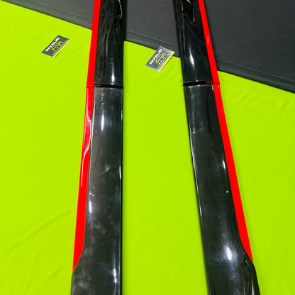 Universal 200cm Gloss Black with Red Accent Side Skirt Extension