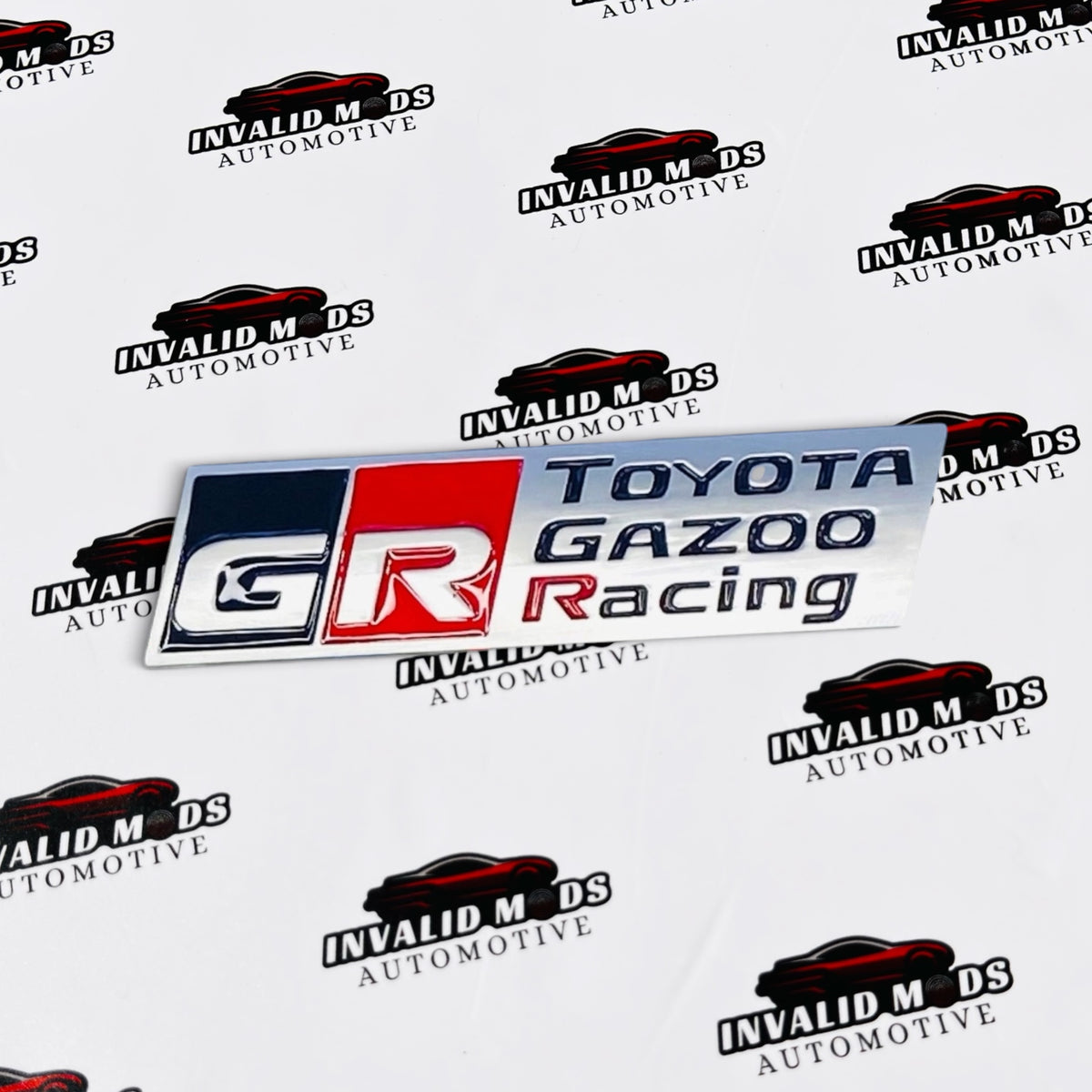 GR Steering Metal Sticker (Long) – Universal Car Emblem Badge