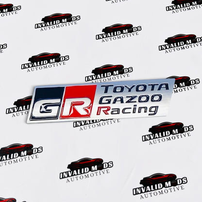 GR Steering Metal Sticker (Long) – Universal Car Emblem Badge