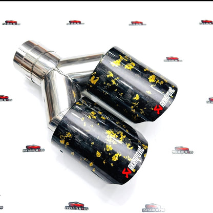 Akrapovic Dual Exhaust Tip | Golden Forged Carbon Akra Dual Tip