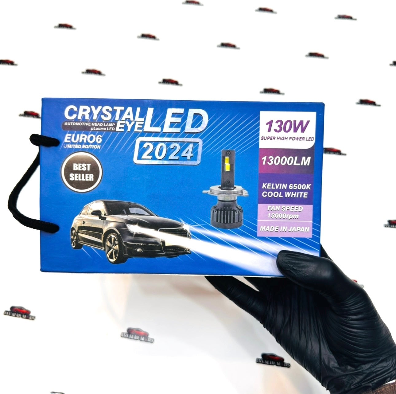Crystal Eye Tri-Color LED Headlight Bulbs 130W | High Brightness Car Headlight Upgrade
