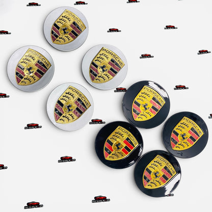 Porsche Wheel Center Caps | OEM-Style & Black Premium Set of 4