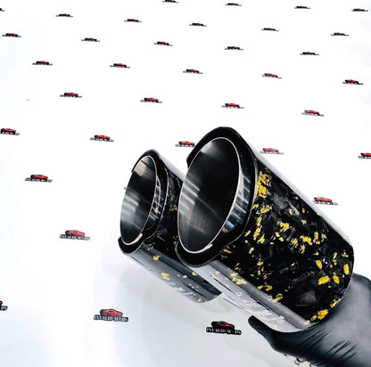 Akrapovic Dual Exhaust Tip | Golden Forged Carbon Akra Dual Tip