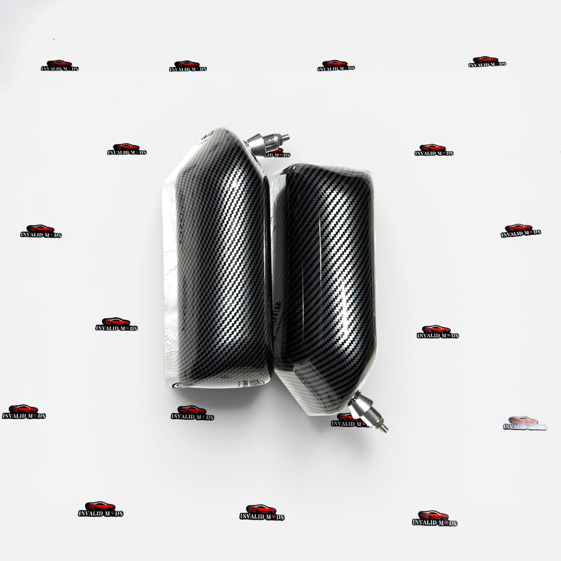 F1 Style Side Mirrors | Carbon Fiber Finish | Universal Racing Mirror Set (Pair)