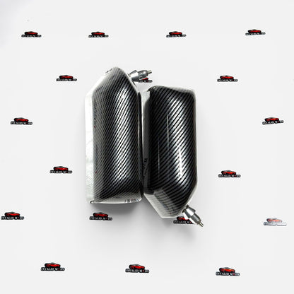 F1 Style Side Mirrors | Carbon Fiber Finish | Universal Racing Mirror Set (Pair)