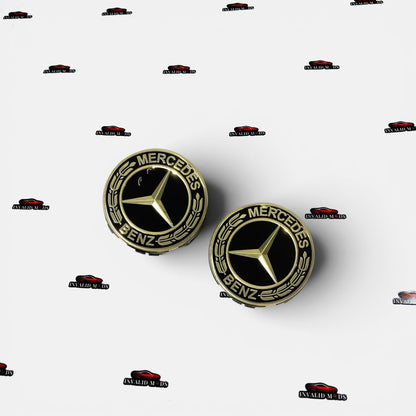 Mercedes-Benz Wheel Center Caps – Black, Blue & Light Blue (Set of 4)