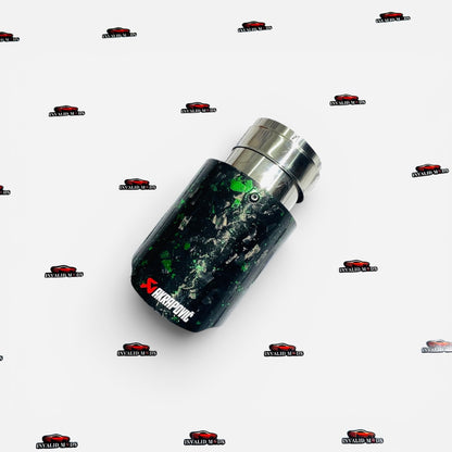 Akrapovic Single Exhaust Tip | Forged Carbon Finish | Universal 64–67mm Inlet Stainless Steel Exhaust Tip