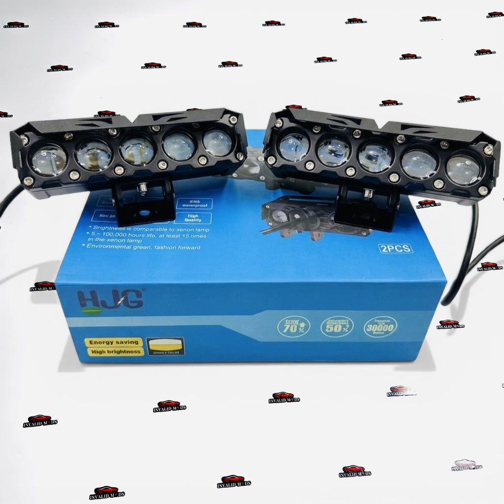 HJG 5 Lens Auxiliary Lights 150W | High Power LED Driving Fog Lights for Cars & Bikes