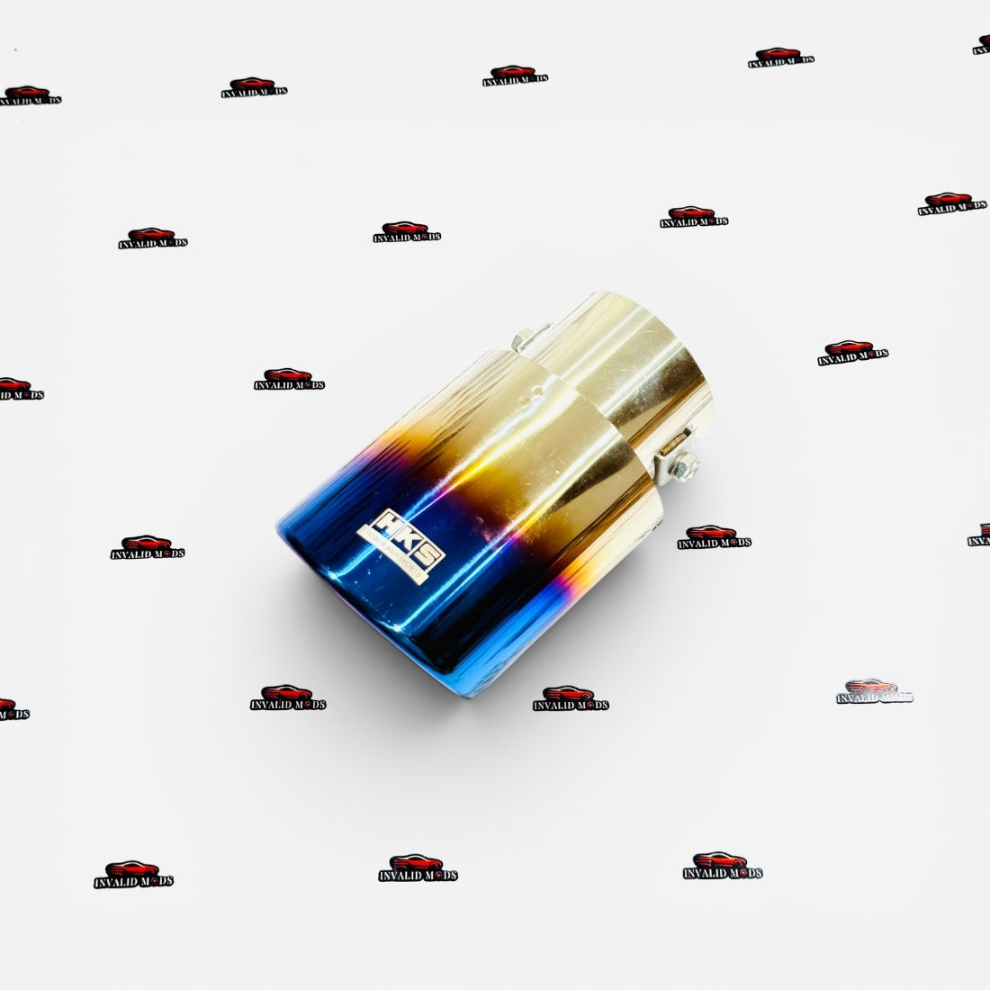 HKS Single Exhaust Tip | Universal Stainless Steel Performance Exhaust Tip | Burnt, Neo Chrome & Rainbow Finish