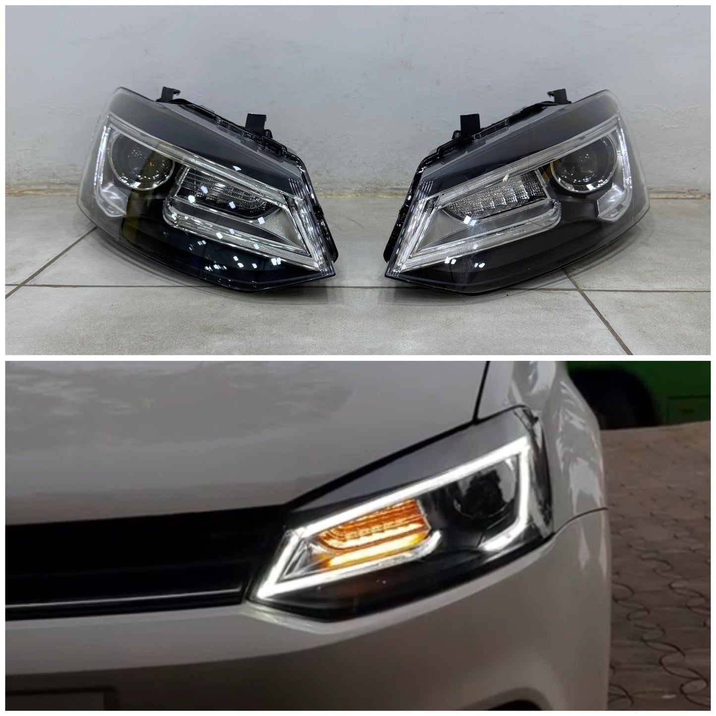 VW Polo Audi-Style Projector Headlights  – Premium LED Upgrade