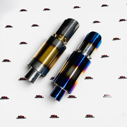 Chrome Finish Exhaust Tip | Burnt Finish | Universal Stainless Steel Performance Exhaust Tip