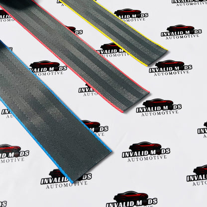 Plain Black Seat Belts with Strap Design (Pair) | Universal Seat Belts
