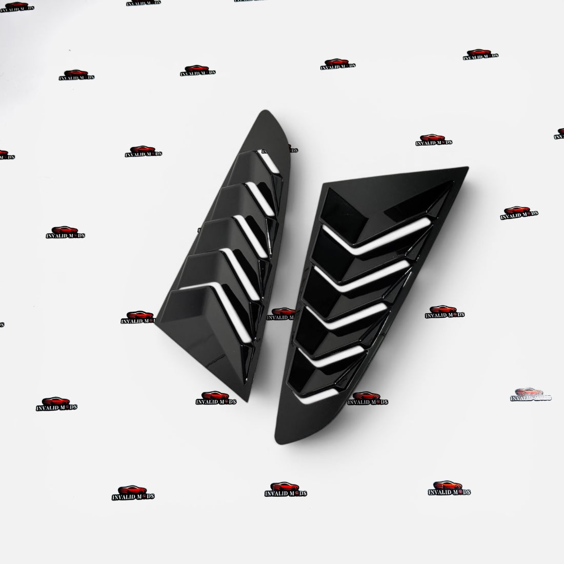 Ford Mustang Side Window Louvers | Gloss Black ABS | Compatible with 2015+ Models