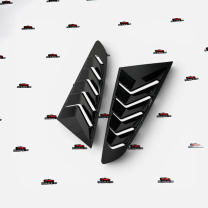 Ford Mustang Side Window Louvers | Gloss Black ABS | Compatible with 2015+ Models