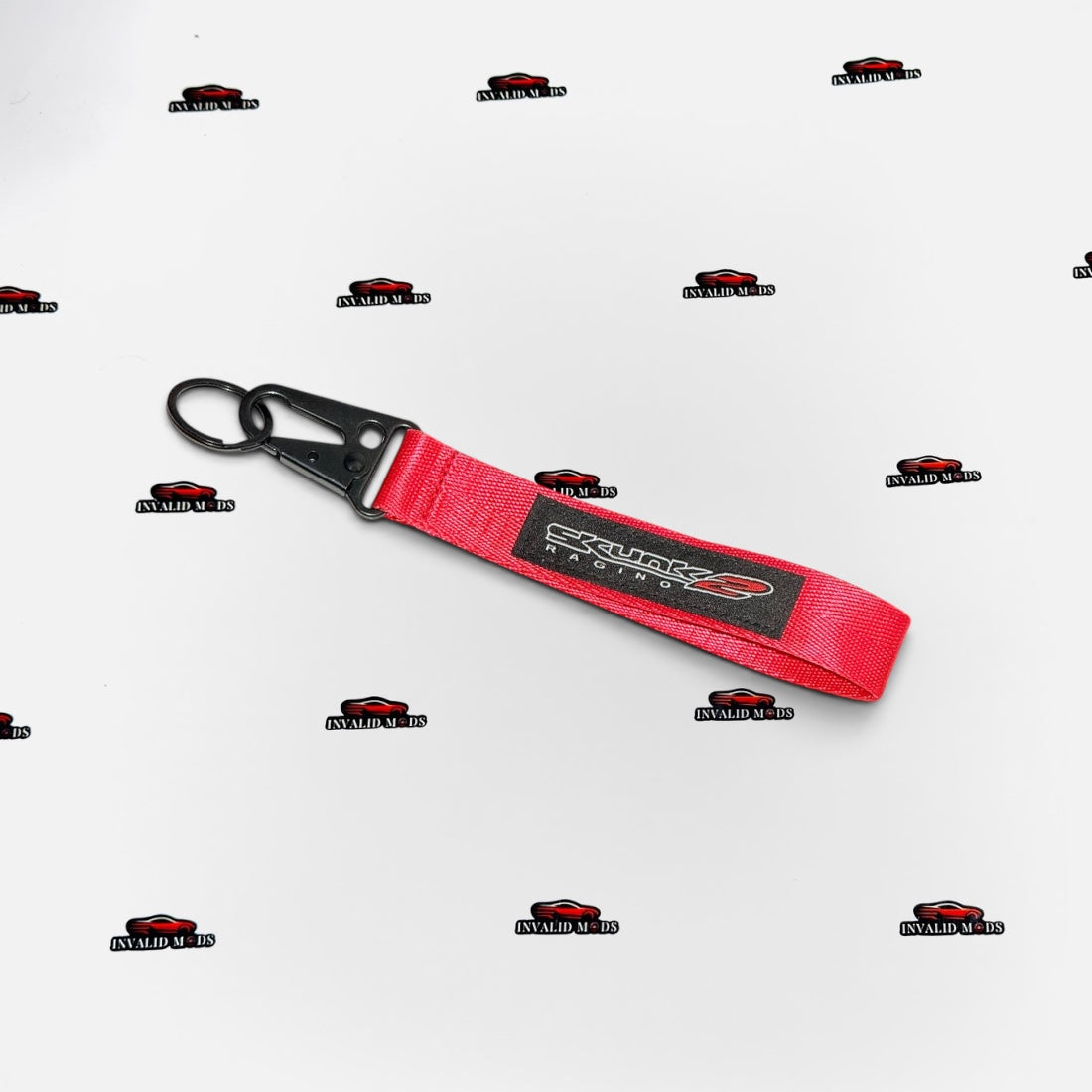 Skunk Racing Style Keychain Strap | Red Edition Automotive Key Ring