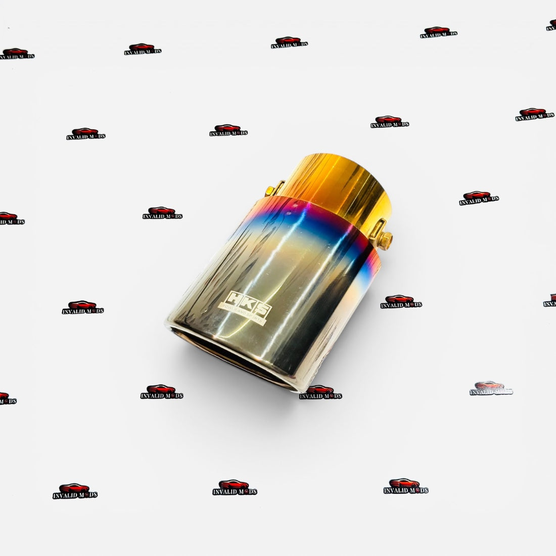 HKS Single Exhaust Tip | Universal Stainless Steel Performance Exhaust Tip | Burnt, Neo Chrome & Rainbow Finish