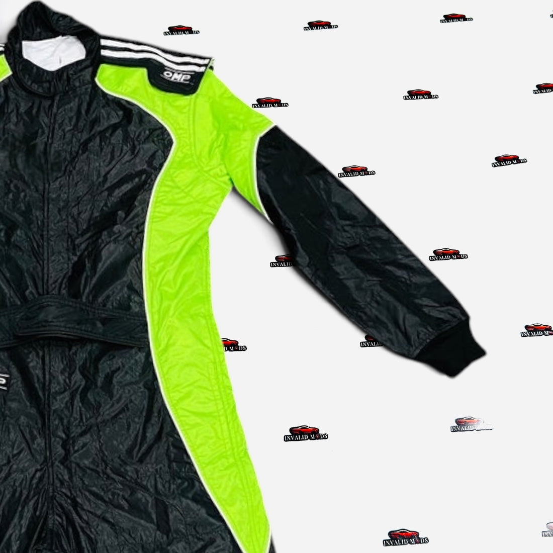 OMP Racing Suit Black & Green – Premium Dual-Color Auto Racing Gear