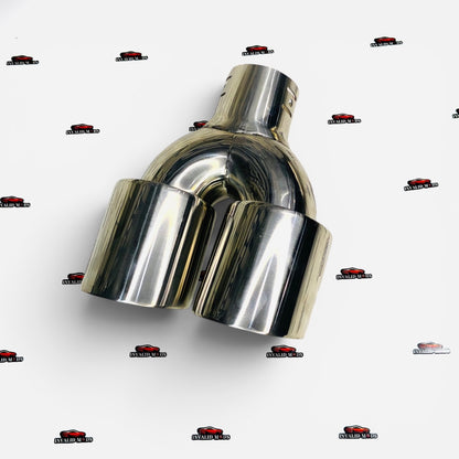 Dual Round Stainless Steel Exhaust Tip – Universal Clamp-On Performance Upgrade
