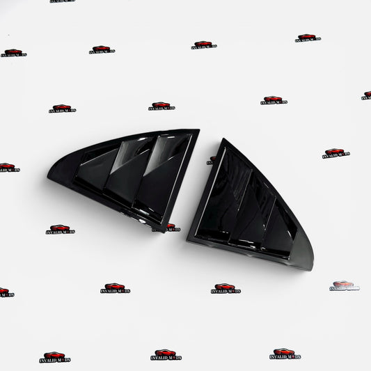 Mercedes-Benz W205 C-Class Side Window Louvers | Gloss Black ABS Quarter Window Louvers for 2014–2021 C-Class