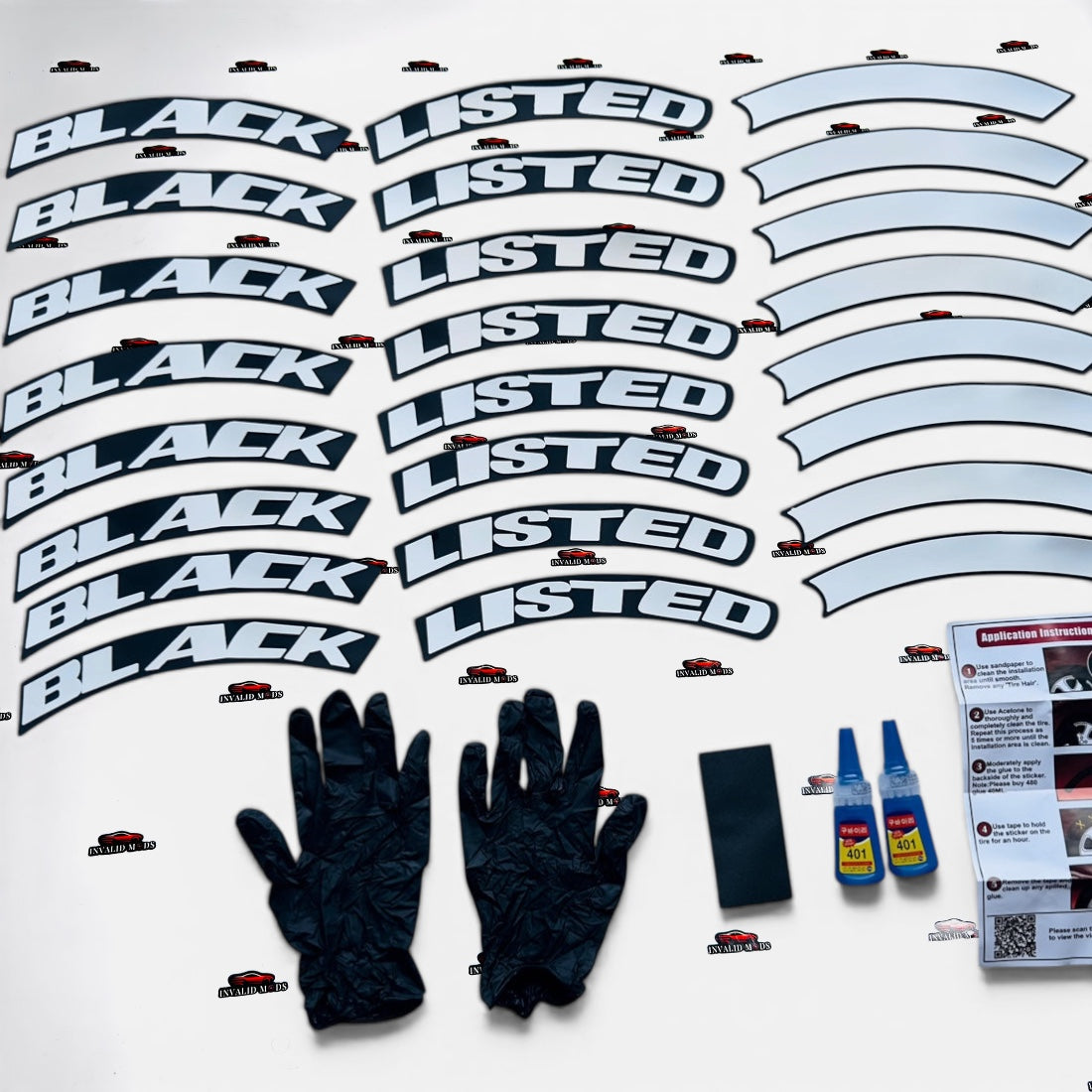 Car Tyre Stickers (Set of 8 for 4 Tyres)
