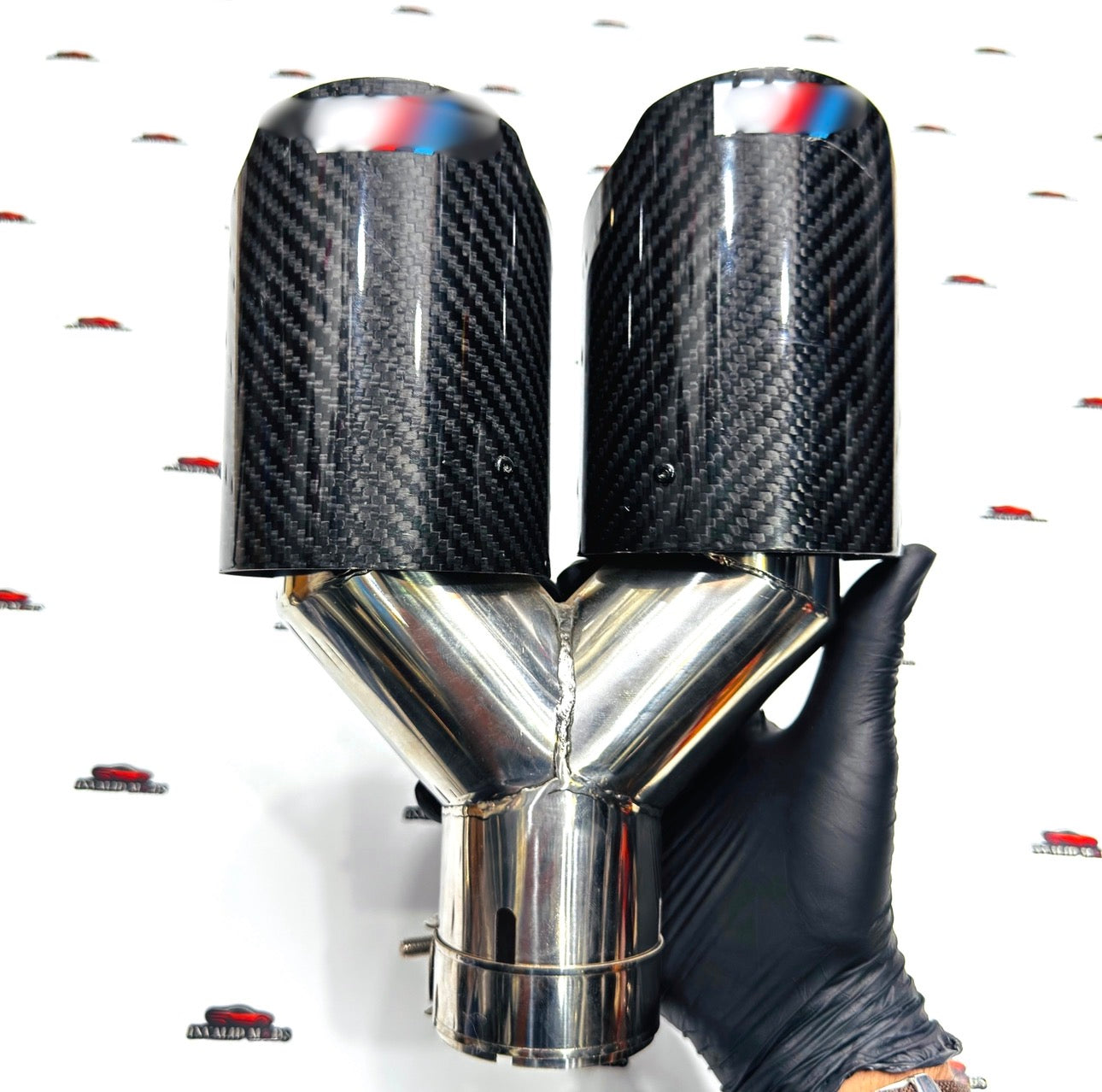 BMW M Style Dual Exhaust Tip – Carbon Fiber Finish, Sport Look