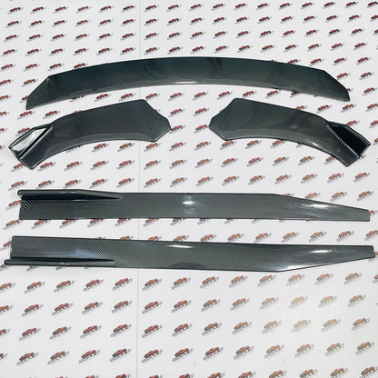 Universal 5 Pc Front Splitters & Side Skirts | Carbon Fiber | ABS