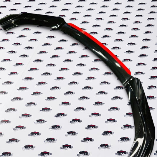 Universal Front Red Lip Splitter & Front + Sides | Gloss Black Aerodynamic Design