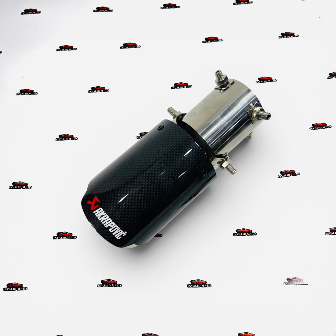 Akrapovic Single Exhaust Tip | Angle-Adjustable Gloss Carbon Finish | Universal Stainless Steel Performance Exhaust Tip