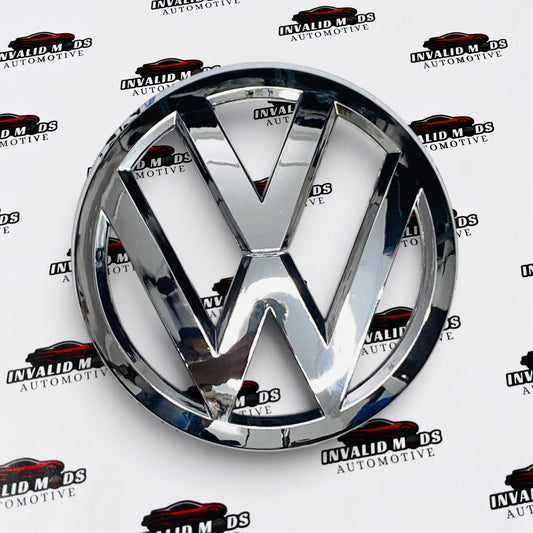 VW Polo Front Grille Logo Emblem | OEM-Style Chrome Finish Badge