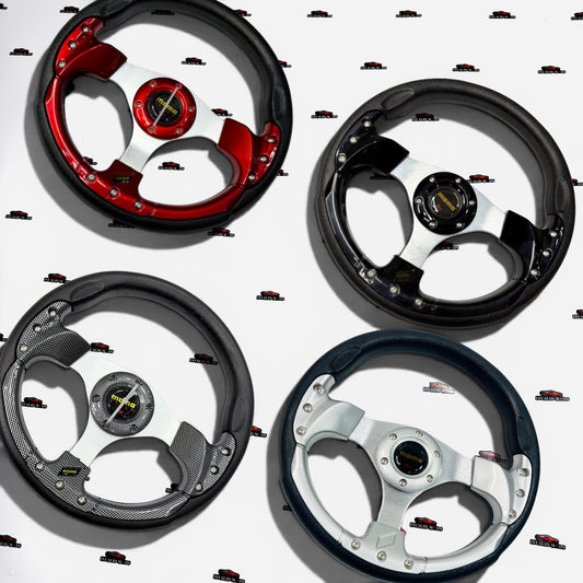 MOMO Round 12-Inch Steering Wheel – Universal Racing Style Performance Wheel