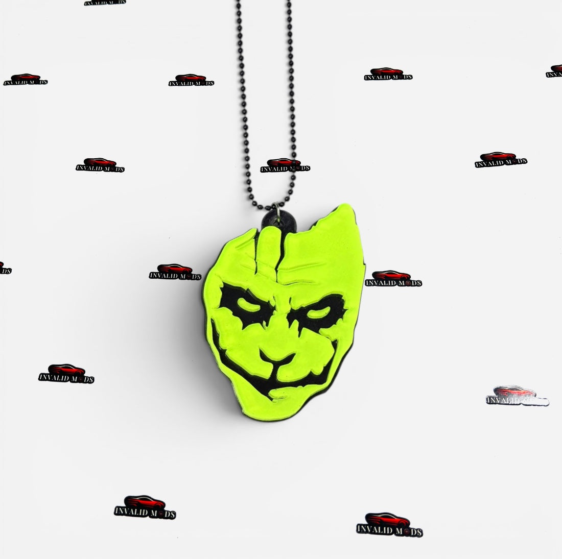 "Fluorescent Green Car Mirror Hanging – Stylish Interior Car Accessory for Modern Vehicles"