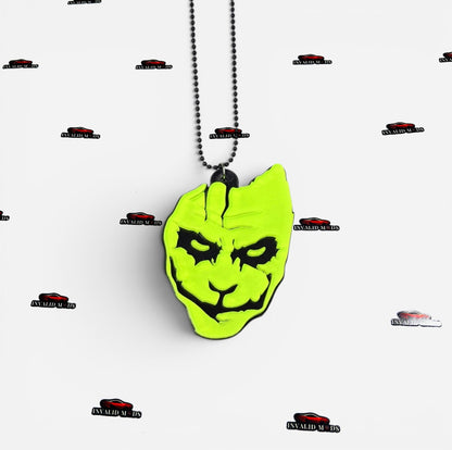 "Fluorescent Green Car Mirror Hanging – Stylish Interior Car Accessory for Modern Vehicles"